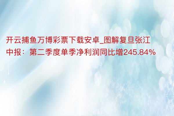 开云捕鱼万博彩票下载安卓_图解复旦张江中报：第二季度单季净利润同比增245.84%